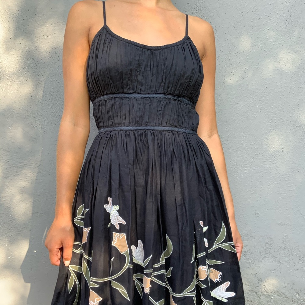 Anthropologie embroidered dragonfly dress